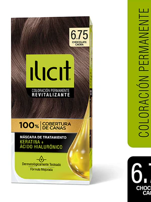 Tinte para el cabello Ilicit Revitalizante 6.75 Chocolate caoba.