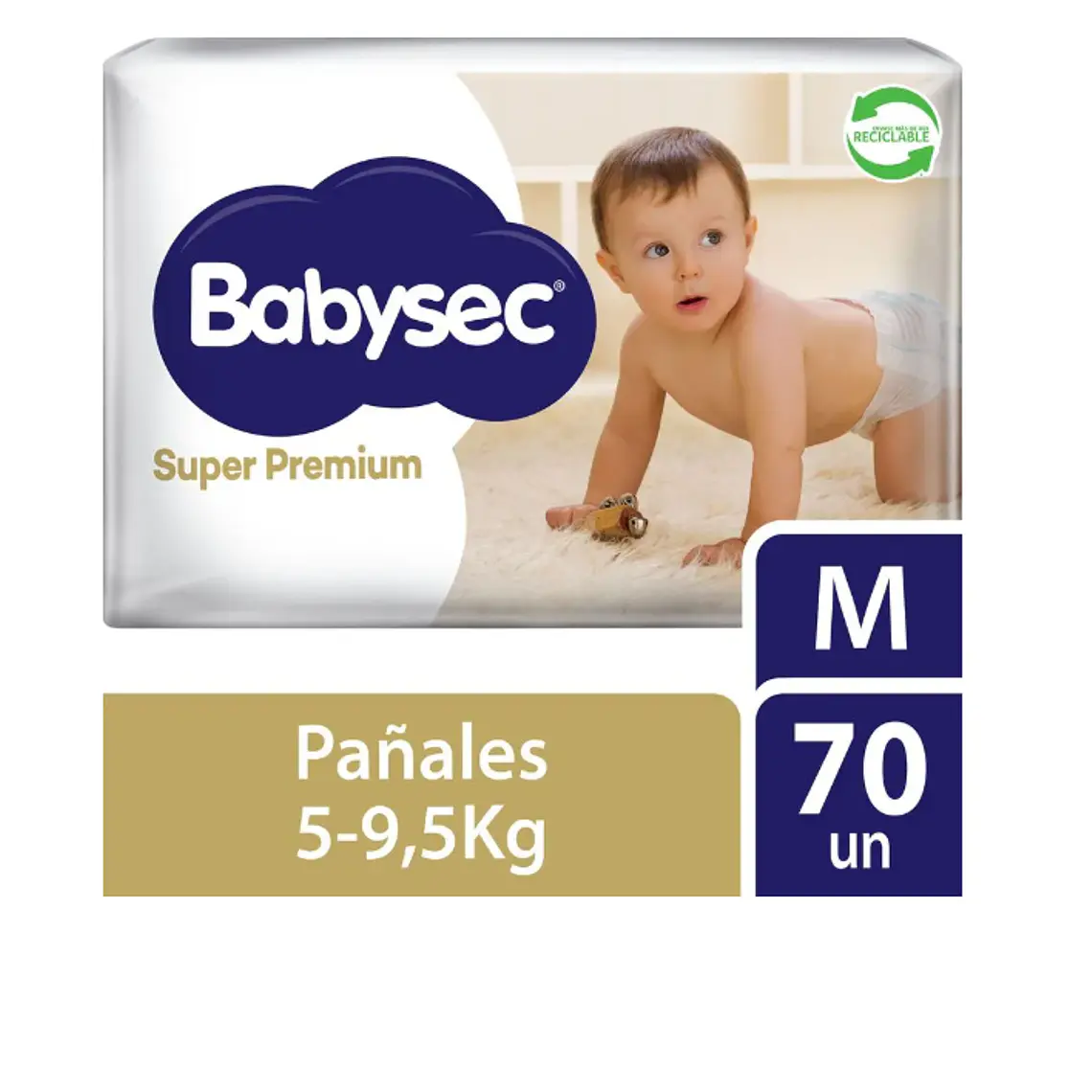 Pañal Babysec Super Premium M 70 Unidades. 1