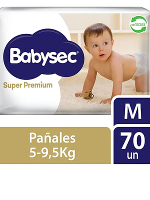 Pañal Babysec Super Premium M 70 Unidades.