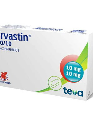 Ervastin Rosuvastatina, Ezetimiba 10/10 mg 30 Comprimidos.