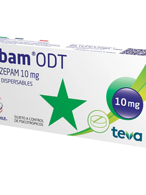 Zubam ODT Clotiazepam 10 mg 30 Comprimidos. Medicamento controlado, venta presencial