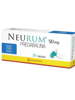 Neurum (B) Pregabalina 50 mg 30 Cápsulas.