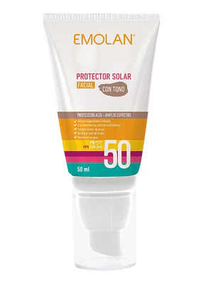 Emolan Protector solar facial FPS 50 Color 50 ml.