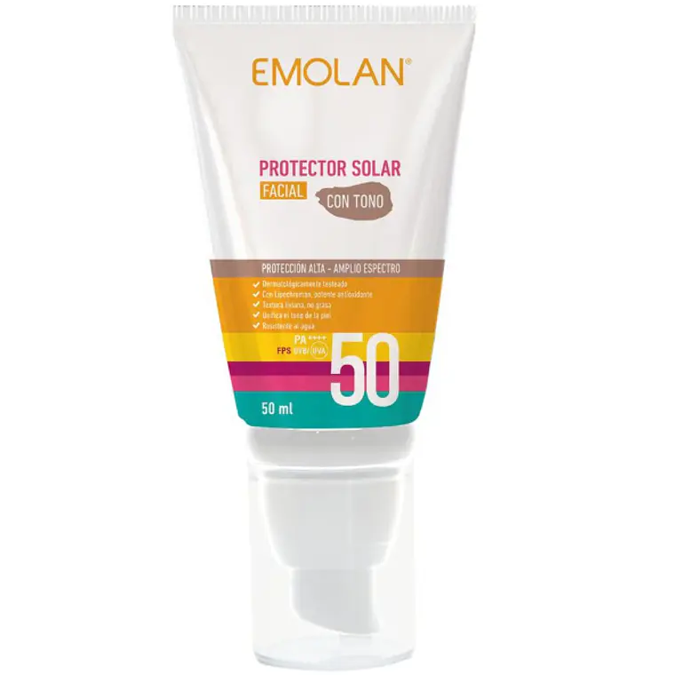 Emolan Protector solar facial FPS 50 Color 50 ml. 1