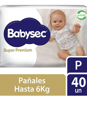 Pañal Babysec Super premium P 40 Unidades.