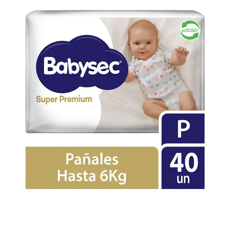 Pañal Babysec Super premium P 40 Unidades. 1