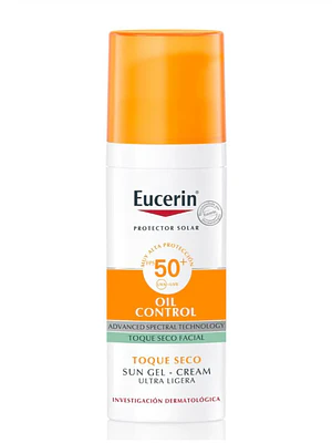 Eucerin Protector Solar FPS 50 + Facial Gel crema oil Control Toque seco 50 ml.