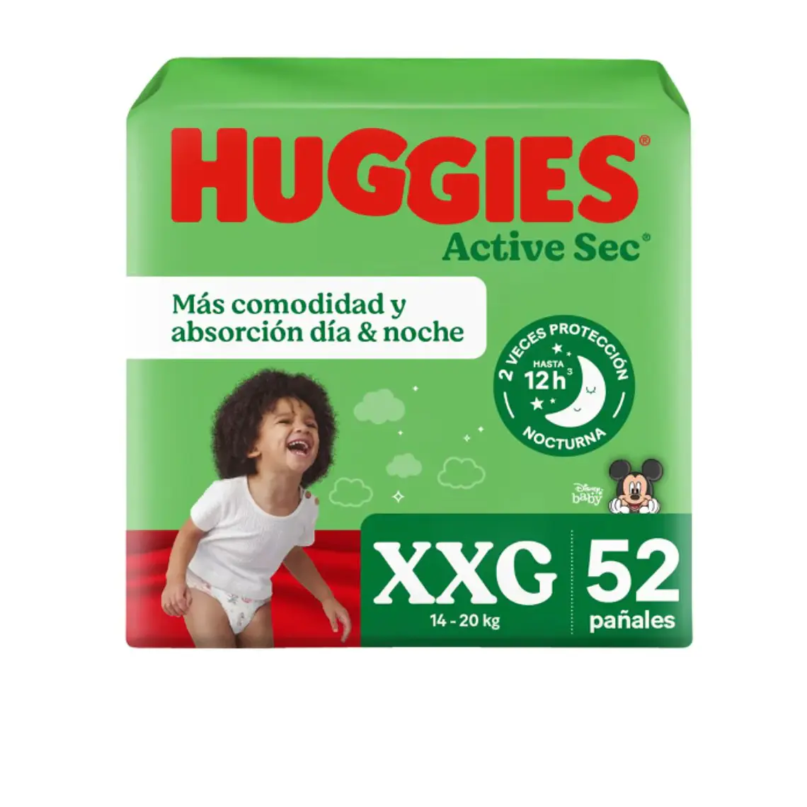 Pañal Huggies Activo sec XXG 52 Unidades. 1