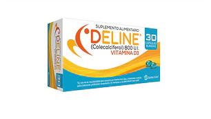 Deline Vitamina D3  Colicalciferol 800 UI 30 Cápsulas blandas.
