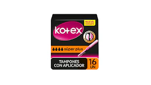 Kotex Tampón con aplicador Super plus 16 Unidades.