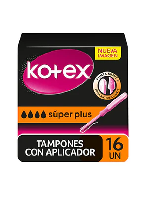 Kotex Tampón con aplicador Super plus 16 Unidades.