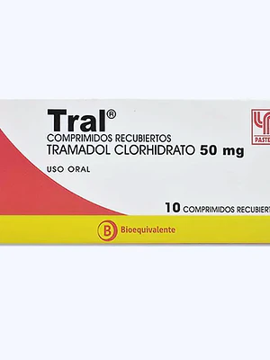 Tral (B) Tramadol clorhidrato 50 mg 10 Comprimidos.