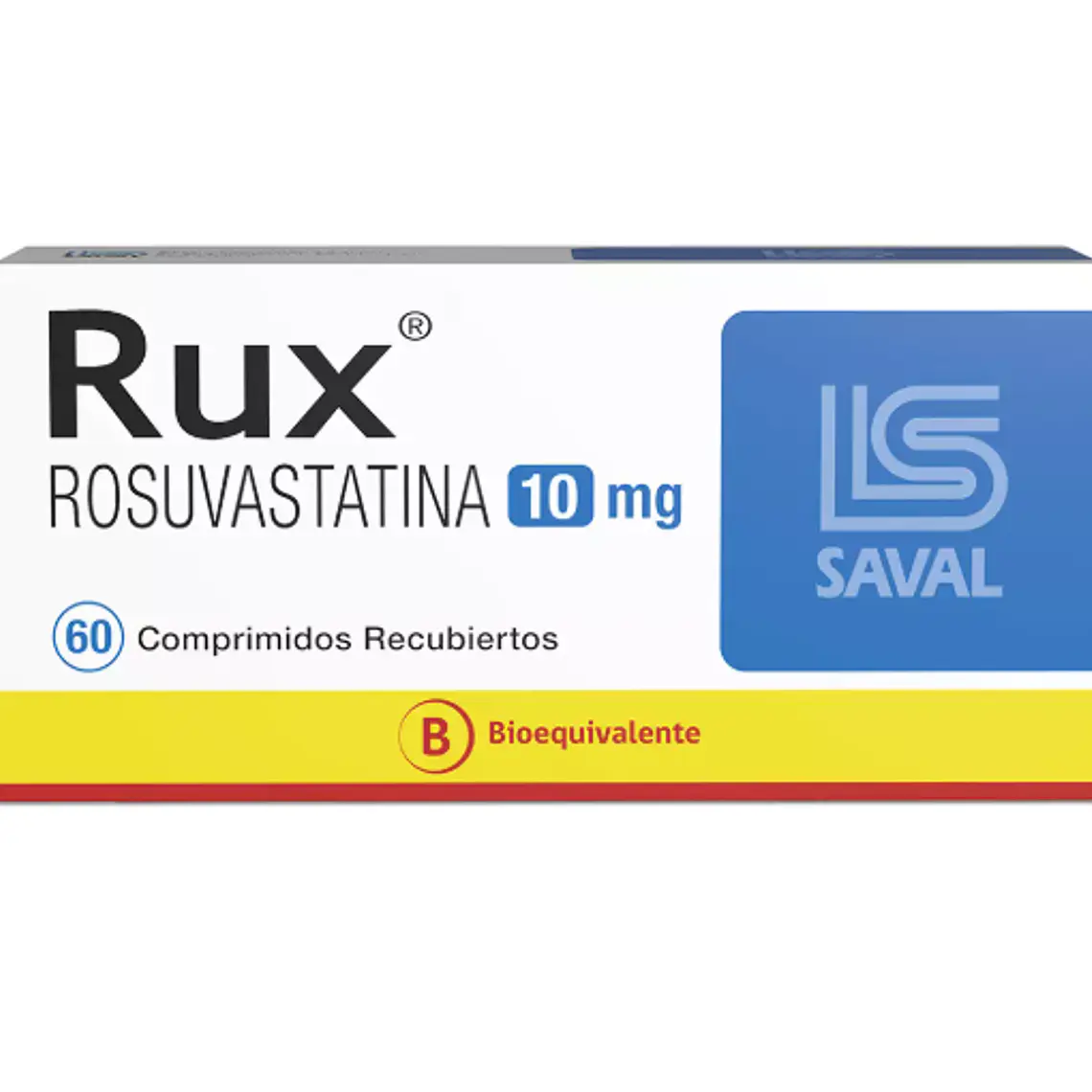 Rux (B) Rosuvastatina 10 mg 60 Comprimidos recubiertos. 1