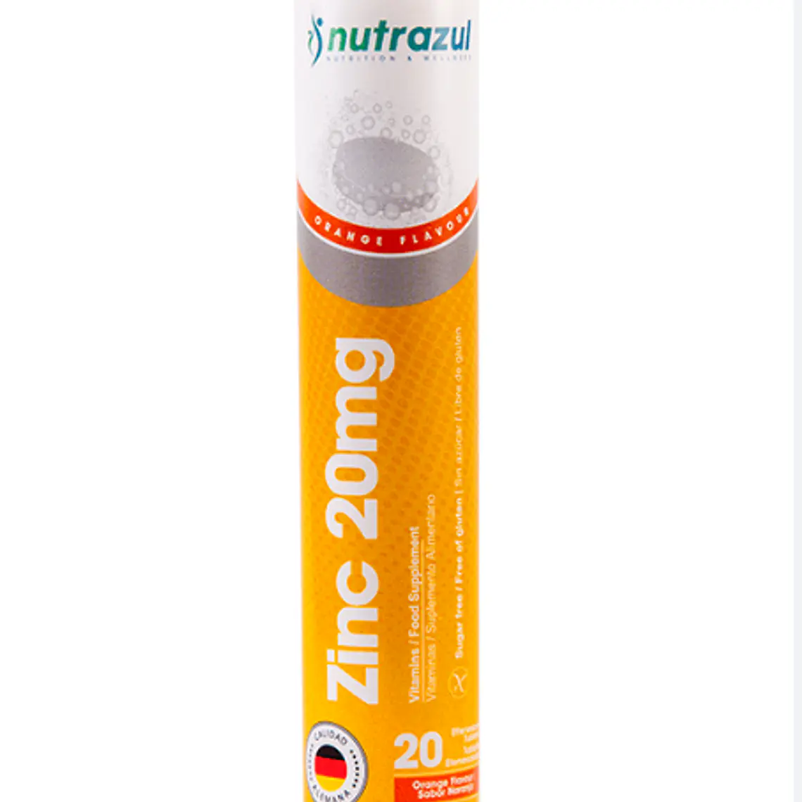 Zinc 20 mg 20 Tabletas efervescentes. Nutrazul 1