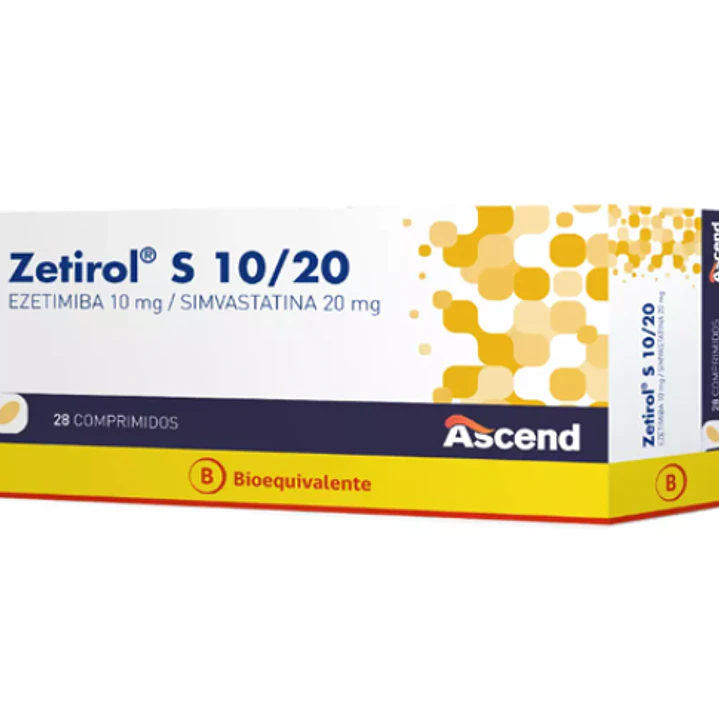 Zetirol S (B) Ezetimiba, Simvastatina 10/20 mg 28 Comprimidos. 1