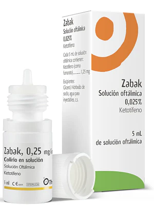 Zabak Ketotifeno 0,025 % Solución oftálmica 5 ml.