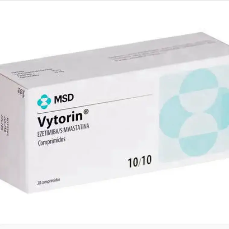 Vytorin Ezetimiba, Simvastatina 10/10 mg 28 Comprimidos. 1