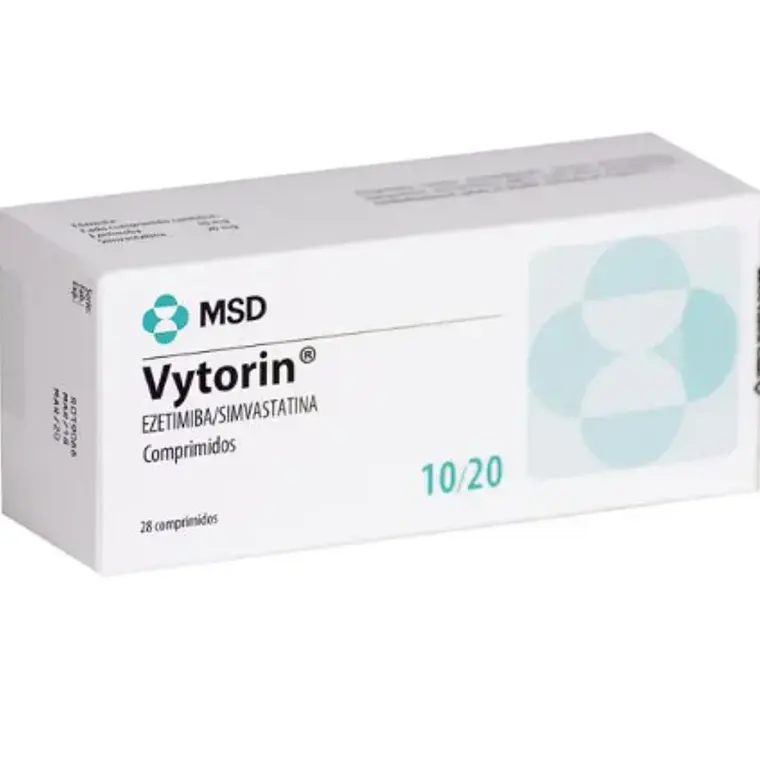 Vytorin Ezetimiba, Simvastatina 10/20 mg 28 Comprimidos. 1