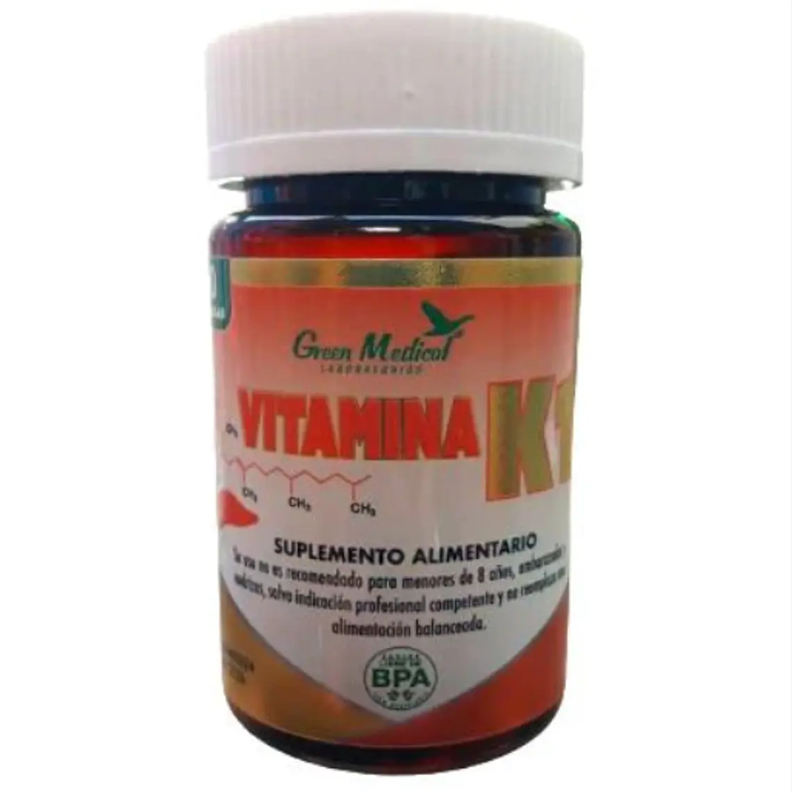 Vitamina K1 100 mcg 60 Cápsulas. Green Medical  1