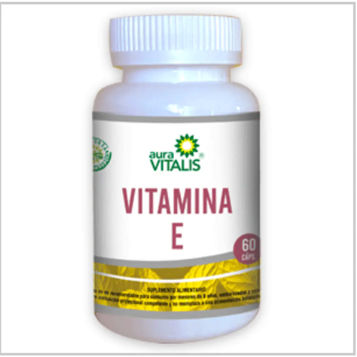 Vitamina E 253 mg 60 Cápsulas. Aura Vitalis 1