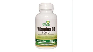 Vitamina D3 800 UI 60 Cápsulas. Aura Vitalis