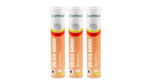 Vitamina D3 800 UI 20 Tabletas efervescentes. Nutrazul
