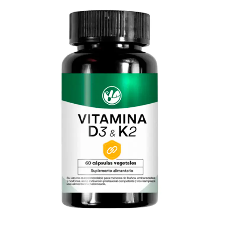 Vitamina D3 & K2 60 Cápsulas. Natural Farm 1
