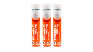 Vitamina C 1000 mg 20 Tabletas efervescentes Sabor naranja. Nutrazul