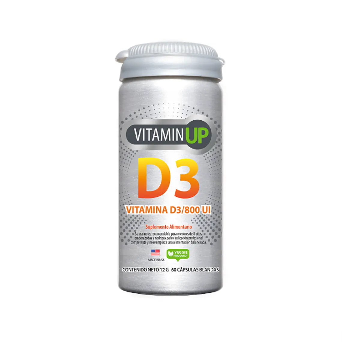 Vitamin Up Vitamina D3/ 800 U.I 60 Cápsulas blandas.  Newscience 1