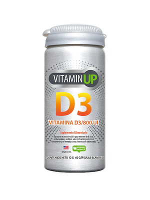 Vitamin Up Vitamina D3/ 800 U.I 60 Cápsulas blandas.  Newscience
