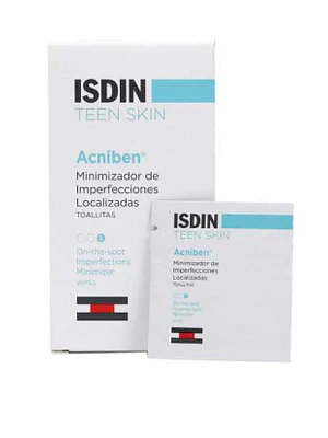 Acniben Teen Skin Minimizador de Imprefecciones localizadas toallitas 30 Unidades. ISDIN