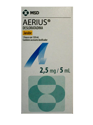 Aerius Desloratadina  2,5 mg /5 ml Jarabe 120 ml.