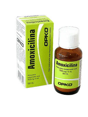 Amoxicilina 500 mg / 5 ml Suspensión oral 60 ml. Opko