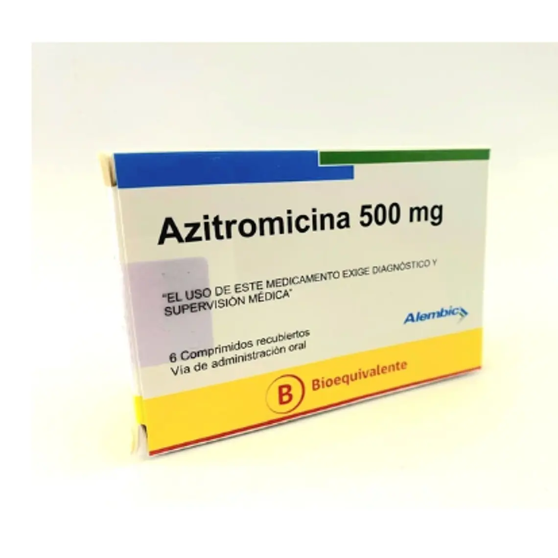 Azitromicina (B) 500 mg 6 Comprimidos recubiertos. Alembic  1