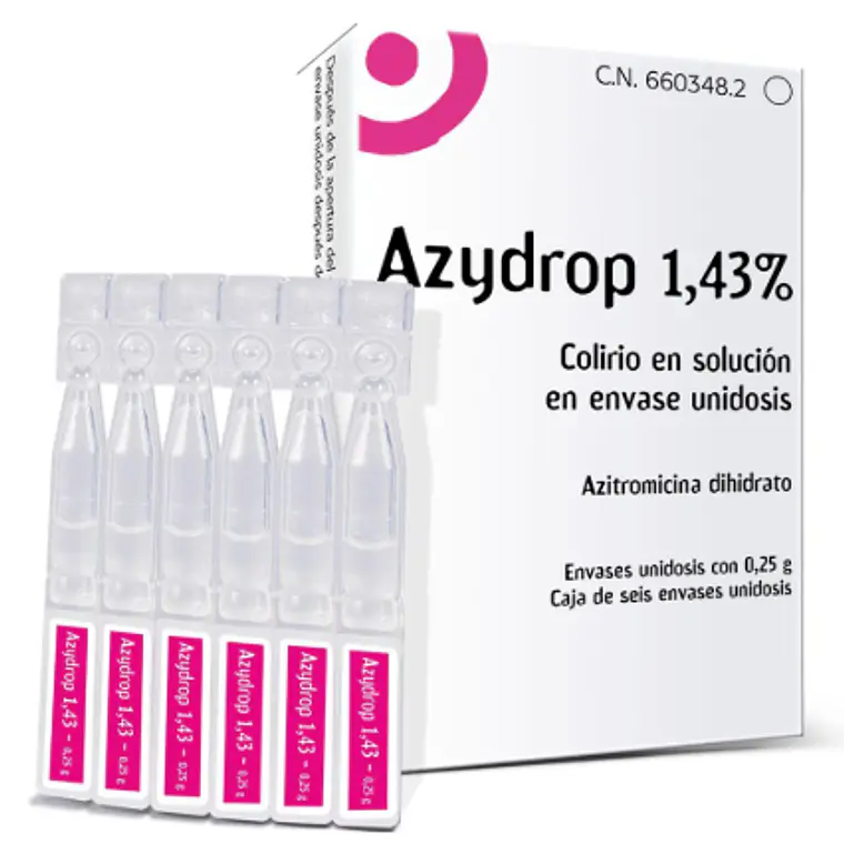 Azydrop Azitromicina 1,43 % Solución oftálmica 6 ampollas 0,25 g. 2