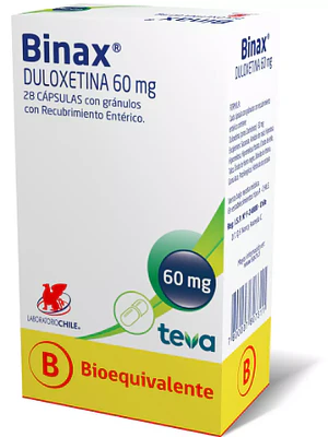 Binax (B) Duloxetina 60mg 28 Cápsulas de recubrimiento entérico.