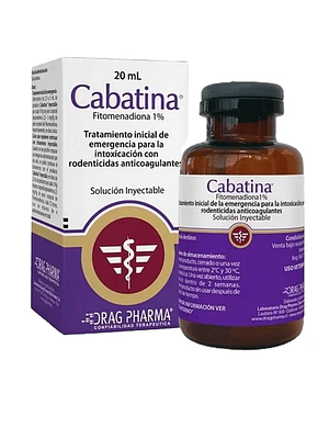 Cabatina Fitomenadiona 1 % Solución inyctable 20 ml. Uso veterinario