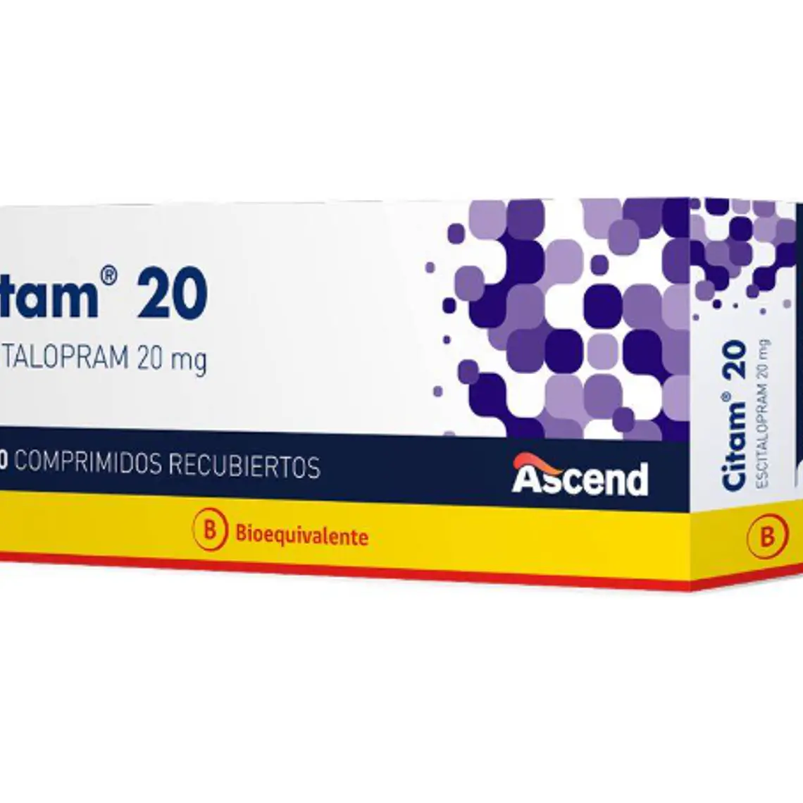 Citam (B) Escitalopram 20 mg 30 Comprimidos recubiertos. 1