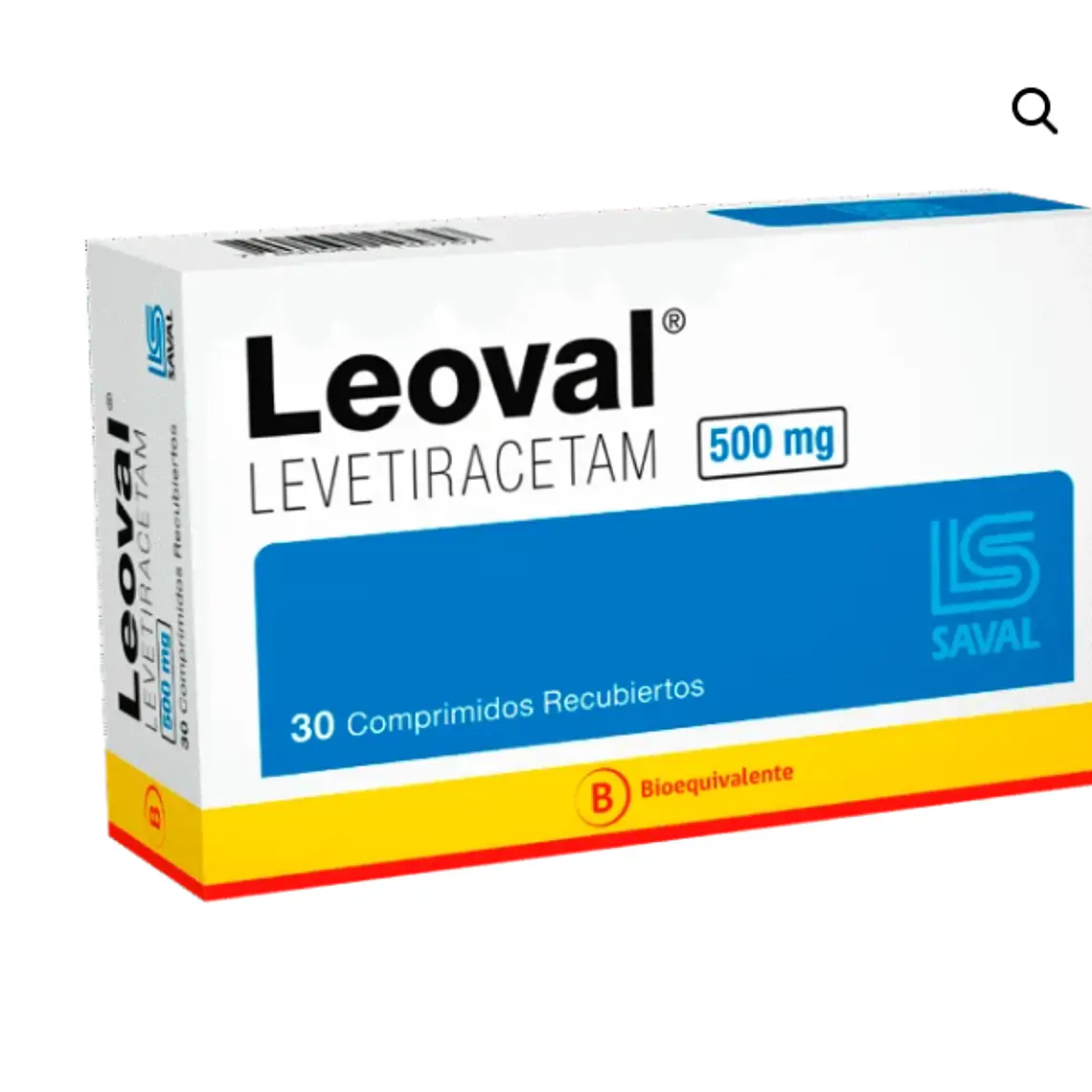 Leoval (B) Levetiracetam 500 mg 30 Comprimidos recubiertos. 1