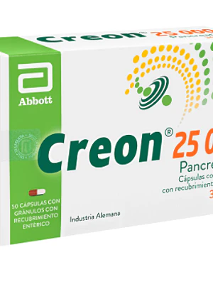 Creon 25000 Pancreatina 300mg 50 Cápsulas.