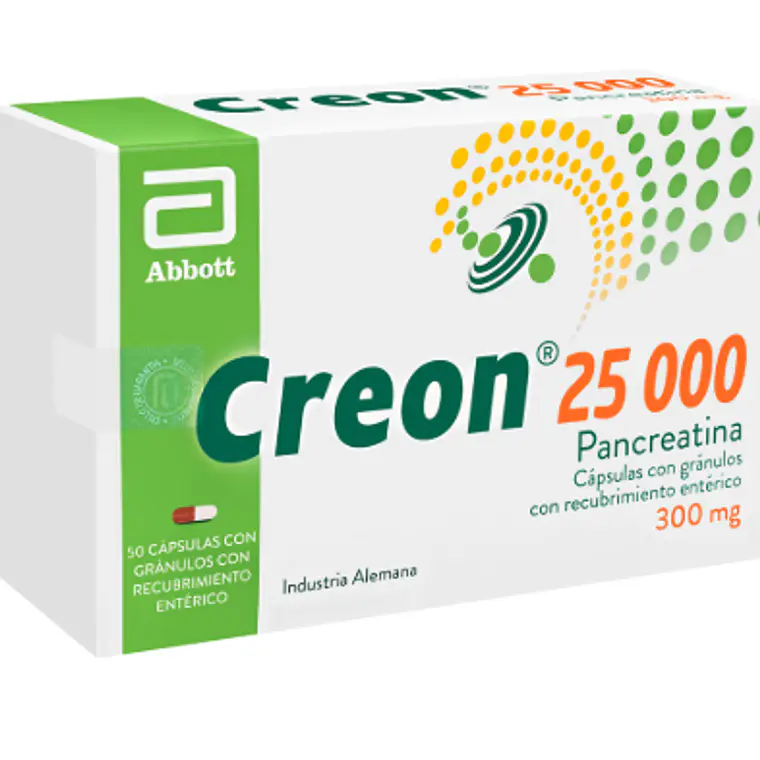 Creon 25000 Pancreatina 300mg 50 Cápsulas. 1