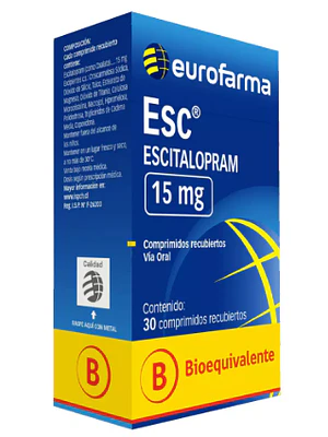Esc (B) Escitalopram 15 mg 30 Comprimidos recubiertos.