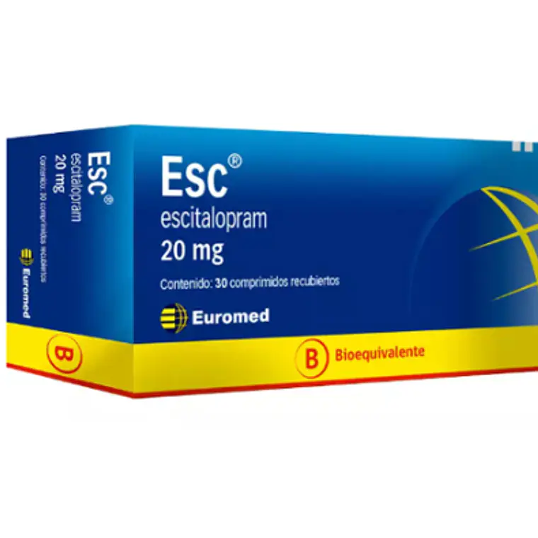 Esc (B) Escitalopram 20 mg 30 Comprimidos recubiertos. 1
