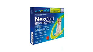 Nexgard Spectra para Perros de 7,6 - 15 Kilos, envase de 3 Comprimidos Masticables