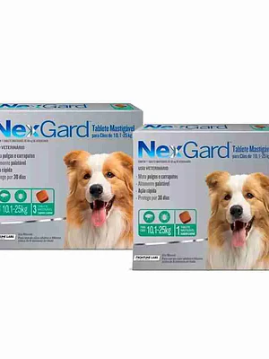 Nexgard para Perros de 10-25 Kilos 68 Mg, envase de  3 Tabletas Masticables