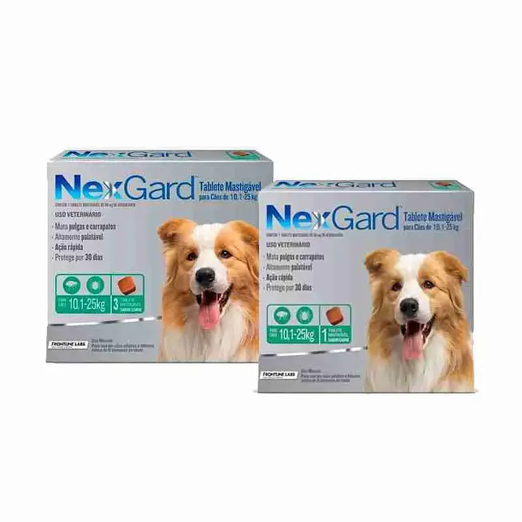 Nexgard para Perros de 10-25 Kilos 68 Mg, envase de  3 Tabletas Masticables 1