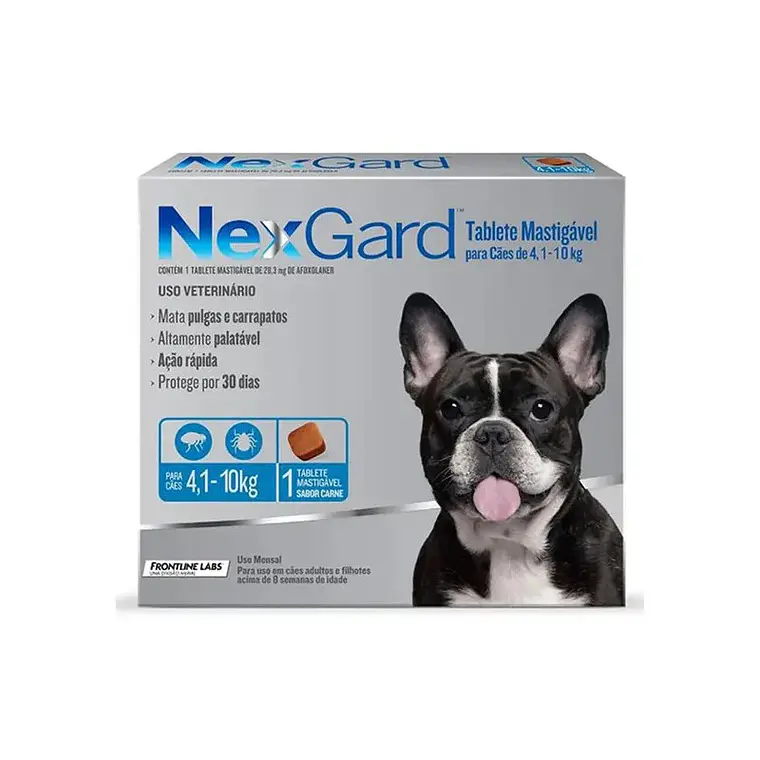 Nexgard para Perros de 4-10 Kilos 28,3 Mg, envase de  1 Tableta Masticable 1