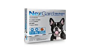 Nexgard para Perros de 4-10 Kilos 28,3 Mg, envase de  3 Tabletas Masticables