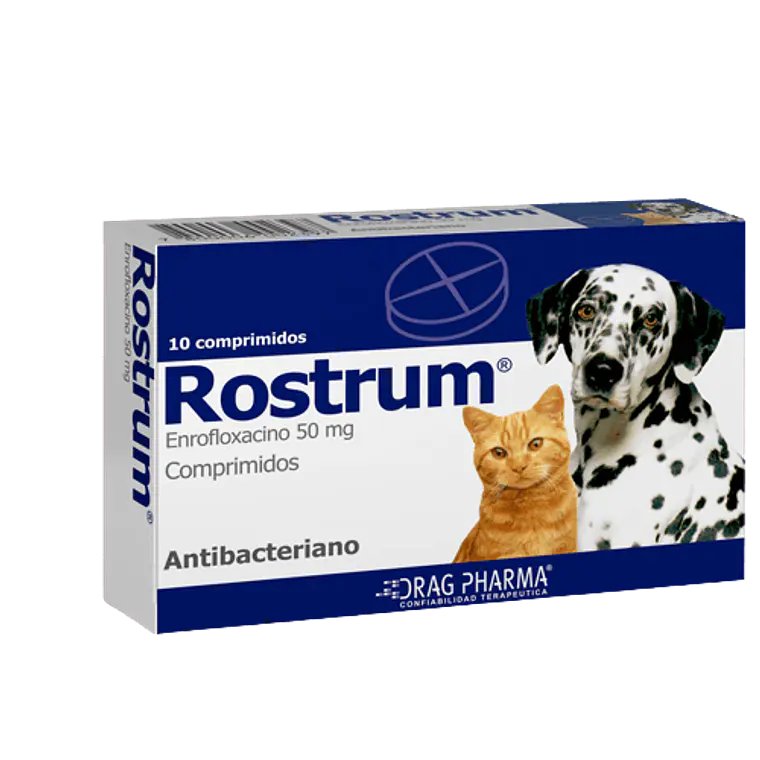 Rostrum Enrofloxacino 50 mg 10 Comprimidos. Uso veterinario 1