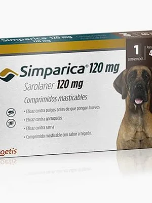 Simparica Comprimidos Masticables 120 Mg , envase de  1 40 Kilos A 60 Kilos